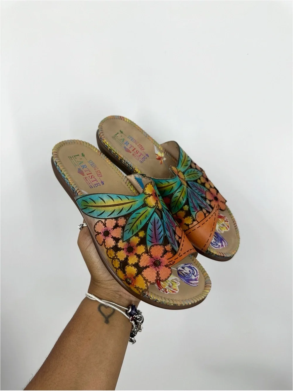L'Artiste Soloa Sandal Size 39 Boho Floral Whimsical Fairycore